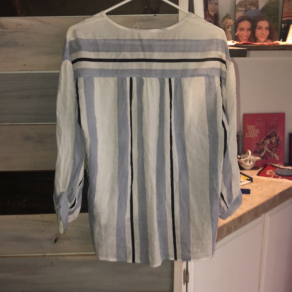 Multicolor Button Down Lightweight Blouse - image 5